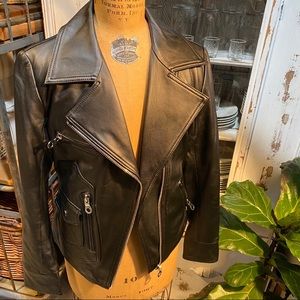 Black Lambskin Biker Jacket